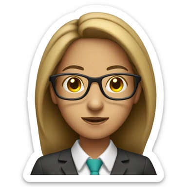 female accountant wearing glasses and holding calculator sticker