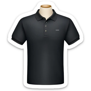 Black polo shirt, classic collared shirt sticker
