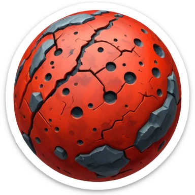 Planet with red spots sticker