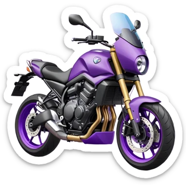 Créer un emoji copiable sur mon système iOS avec une moto mt07 noir mate / violet plus foncé que tu as et iridescent. le style de la mt07 doit être en roadster. sticker