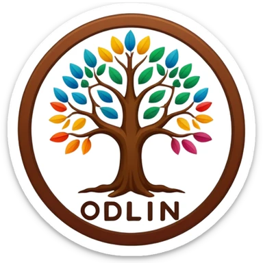 created a highly detailed but manly looking family genealogy logo too include the name Odlin and use multiple colors in the logo sticker