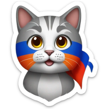 Cat with Armenian flag sticker