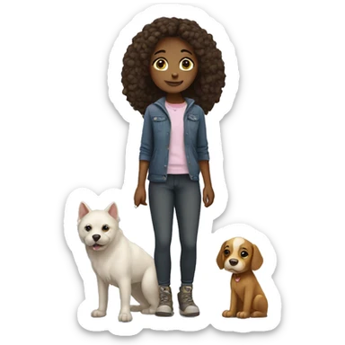 girl with animal companion sticker