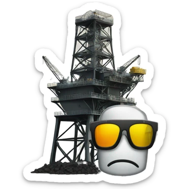 oil rig with hazardous waste and sunglasses sticker