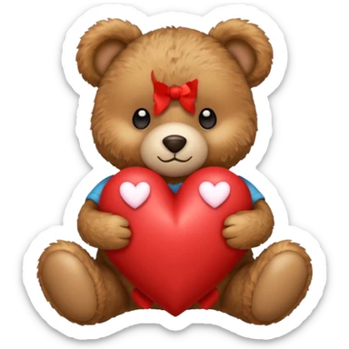 Teddy bear with a heart in her arms and write Didou in it sticker