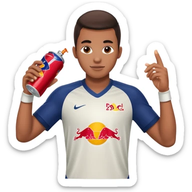 Red bull energy drink imogi for soccer players sticker
