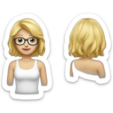 Blonde Frau mit Pferdeschwanz und Brille  sticker