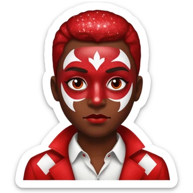 Glitter RED and White Joker Gangster  sticker