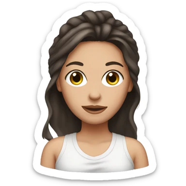  Brunette,girl,towel in hair, facemask  sticker