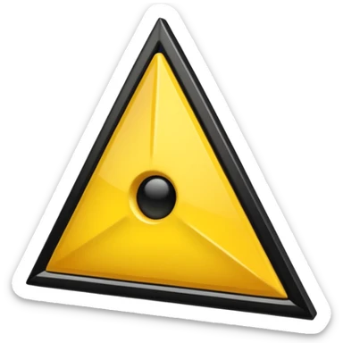 Hace una imagen con un triángulo amarillo y que adentro tenga una flecha apuntando a la izquierda que la flecha este adentro y que sea negra sticker