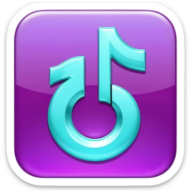 Purple and Cian Symbol of TikTok app sticker