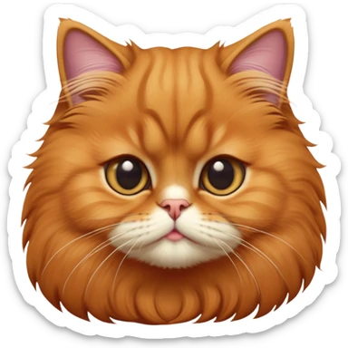 cinematic-adorable-big-eyed-fluffy-solid ginger-persian-cat-portrait-emoji,-head-tilted-playfully-with-a-sweet-expression,-fluffy-solid ginger-fur,-simplified-yet-irresistibly-cute-features-with-large,-expression, solid ginger persian cat sticker