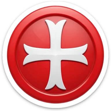 Red circular cross icon, white wrong symbol in center, glossy 3D button style, smooth surface, soft shadow, minimal design, centered composition, high resolution sticker