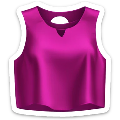 Realistic magenta cut out silk crop top blouse. sticker