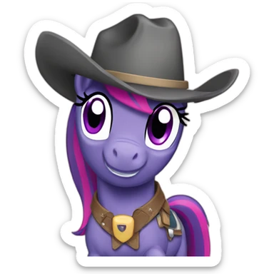 twilight sparkle pony cowboy sticker