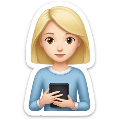Girl holding kindle
 sticker