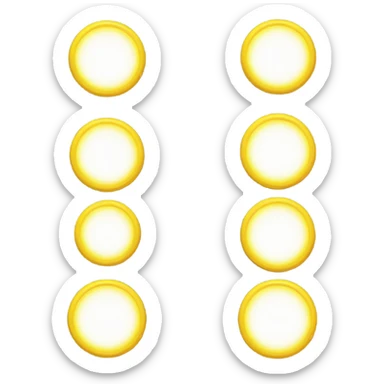 Create a simple emoji with two bright yellow circles that overlap in the middle - like a basic Venn diagram or the Olympic rings. Each circle should be the same size and overlap enough to create a clear shared space between them. That's it - just two plain circles, overlapping, in Paddle's yellow sticker