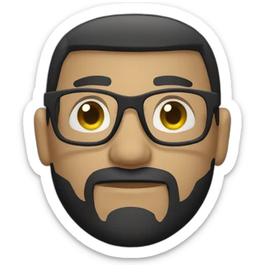 Man glasses, white, army haircut sticker