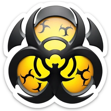 black Biohazard logo  sticker