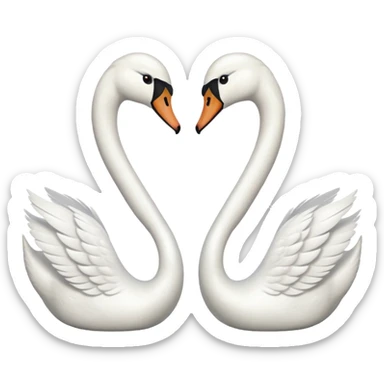 A two swan faced each other sticker