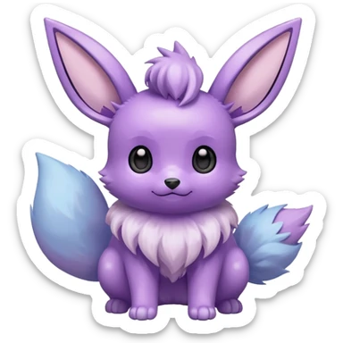 Kawaii Shiny Pastel Purple Eevee Full Body sticker
