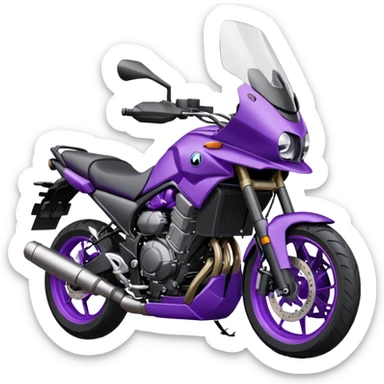 Créer un emoji copiable sur mon système iOS avec une moto mt07 noir mate nacré violet foncée. sticker