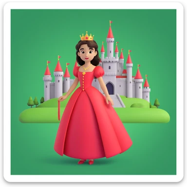 prince in red dress, royal castle background sticker