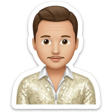 Drew Lachey from 98 Degrees with white sequin outfit sticker