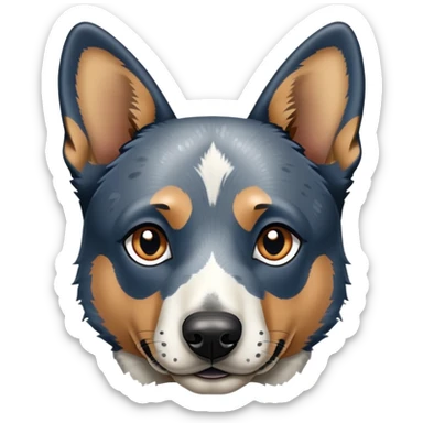 Blue heeler German shepherd mix speckled neck and nose sticker