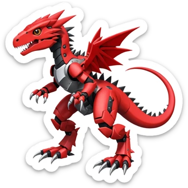  Cool Edgy Digimon-Fakemon-Guilmon-Velociraptor-Dragon-Mecha full body sticker