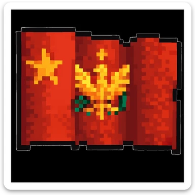 Soviet Union flag in pixel art style with a border sticker