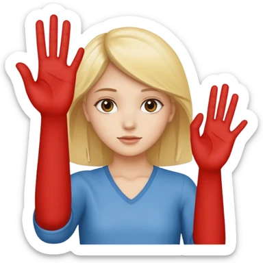 Fille avec un 6 sur une main et un 7 sur l'autre sticker