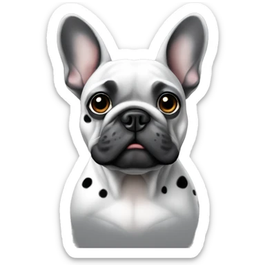 Grey French bulldog with black spots sticker