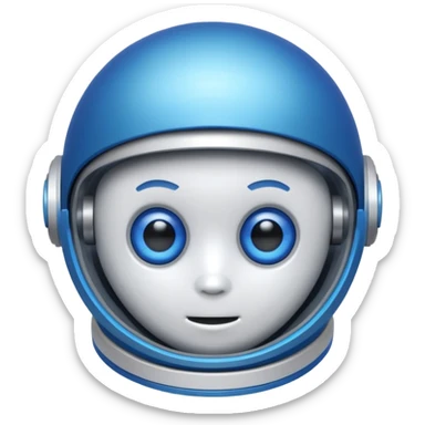 tête de robot cosmonaute bleu et blanc avec des yeux arondis bleu sticker
