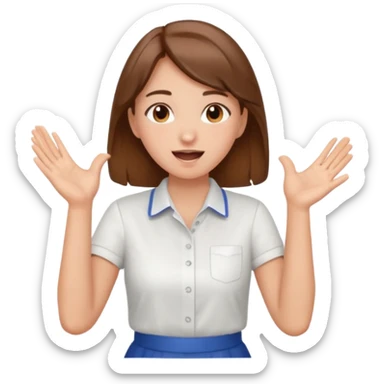 cheering girl whistling and clapping sticker