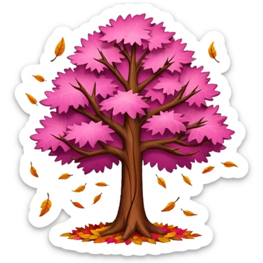pink autumn tree sticker