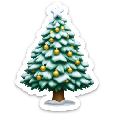 A snowy Christmas tree  sticker