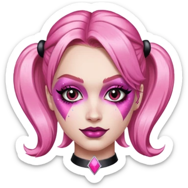 Glitter pink Harley Quinn sticker