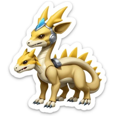 Manectric-Electrike-Lucio-Cubone-Marowak-Draco-Fakémon-hybrid-creature (full body), 4 legs sticker