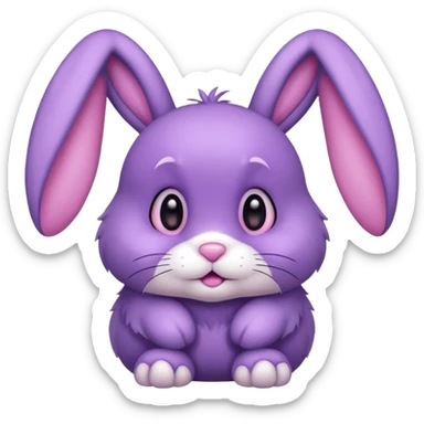 Cute purple bunny sticker