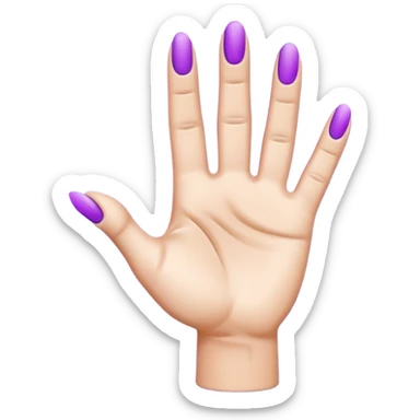 A single human hand in 3D emoji style, colored entirely in vibrant purple. The hand makes the ‘index finger pointing upward’ gesture: only the index finger is raised, all other fingers are folded. Smooth glossy texture, simple shading, no background. sticker