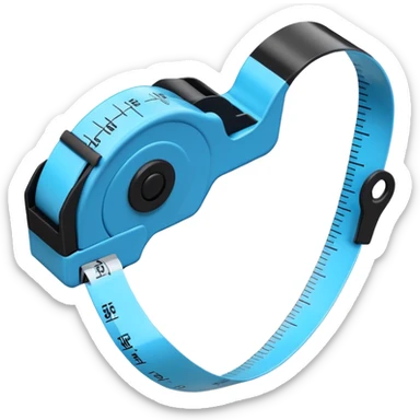 Light blue and black measuring tape sticker
