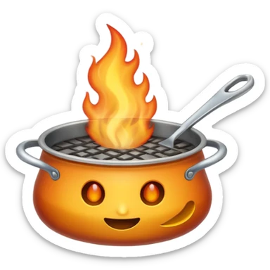 Un cucharón con fuego por debajo sticker