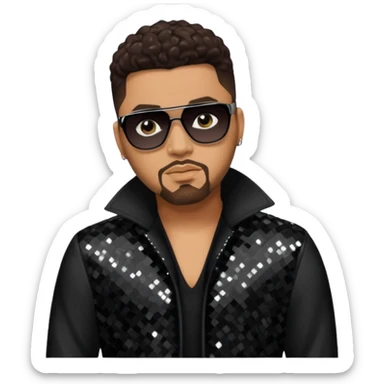 Al B. Sure, R&B Singer with dark brown hair, black sequin outfit sticker