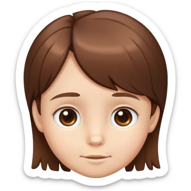 child's head with neat shiny hair, simple and friendly sticker