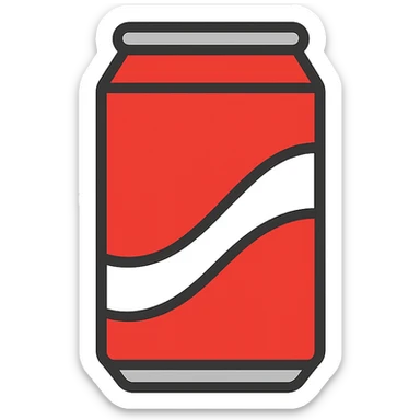 a soda can, minimal flat icon style sticker