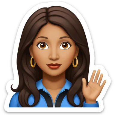 Trina Braxton with long dark brown hair sticker