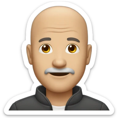 Bald 50 year old man sticker