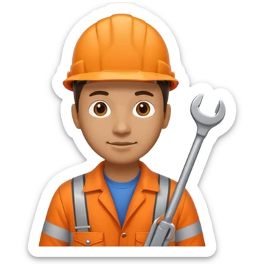 back of Railway engineer orange overalls sticker