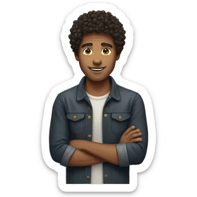 Curly-haired guy with dark hair sticker